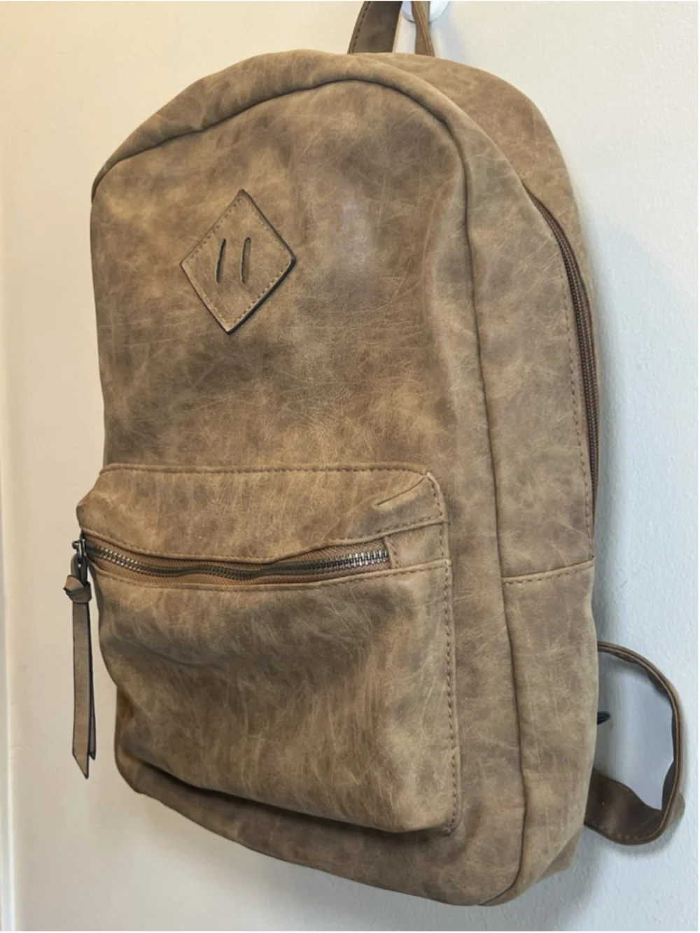 American Eagle Outfitters Brown Faux Leather Backpack Bag Vintage Y2K